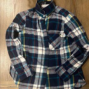 Old Navy Women's Navy Plaid Button Down Shirt